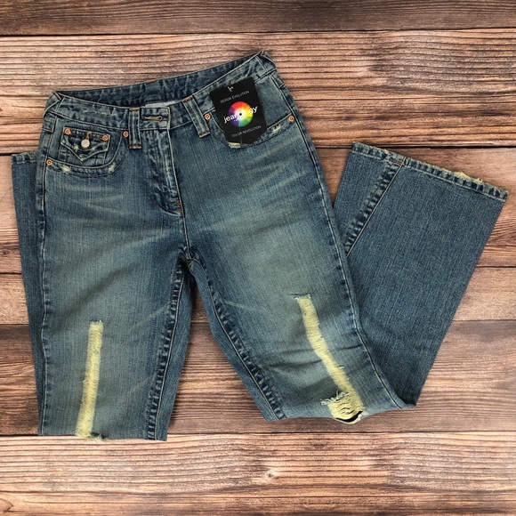 Jeanology Distressed Blue Jeans Size 6 NWT - Picture 3 of 4